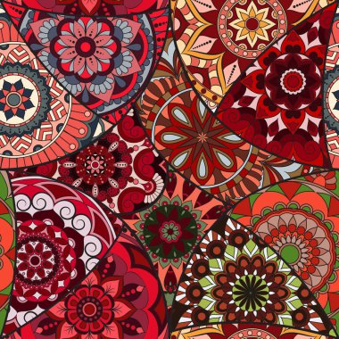 Dikişsiz Desen döşemesi mandalalar ile. Vintage dekor elementleri