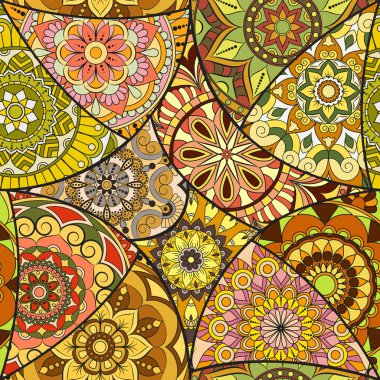 Dikişsiz Desen döşemesi mandalalar ile. Vintage dekor elementleri