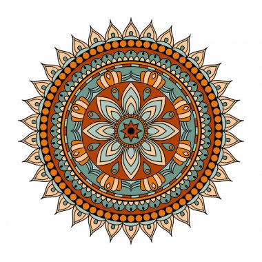 Çiçek mandalalar. Vintage dekoratif öğeler. Oryantal desen, 