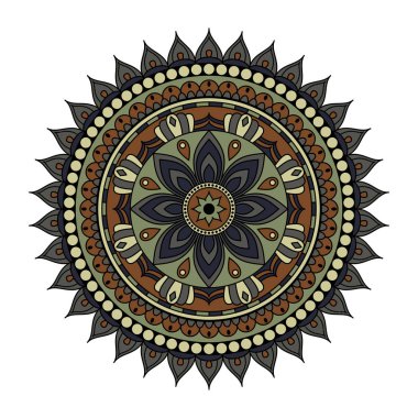 Çiçek mandalalar. Vintage dekoratif öğeler. Oryantal desen, 