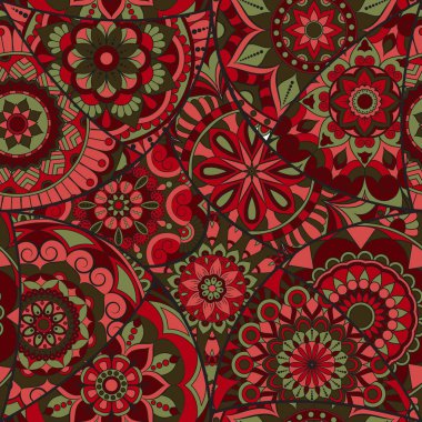 Dikişsiz Desen döşemesi mandalalar ile. Vintage dekor elementleri