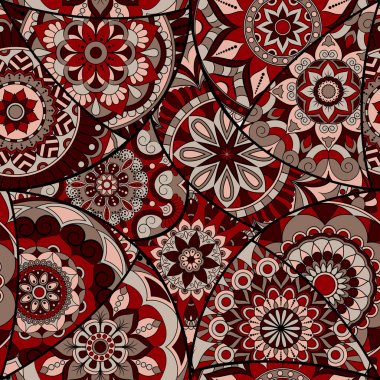 Dikişsiz Desen döşemesi mandalalar ile. Vintage dekor elementleri