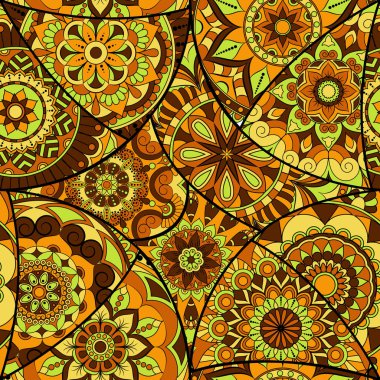 Dikişsiz Desen döşemesi mandalalar ile. Vintage dekor elementleri