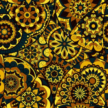 Dikişsiz Desen döşemesi mandalalar ile. Vintage dekor elementleri