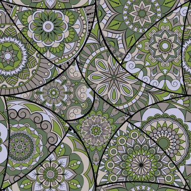 Dikişsiz Desen döşemesi mandalalar ile. Vintage dekor elementleri