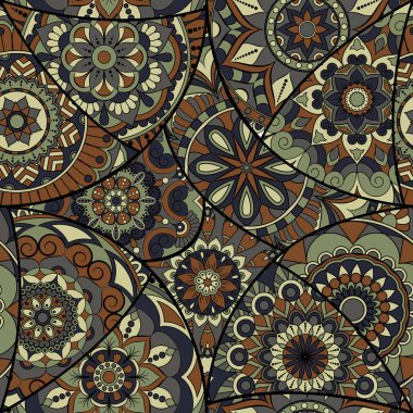 Dikişsiz Desen döşemesi mandalalar ile. Vintage dekor elementleri