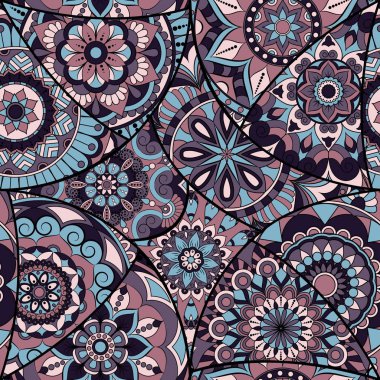 Dikişsiz Desen döşemesi mandalalar ile. Vintage dekor elementleri