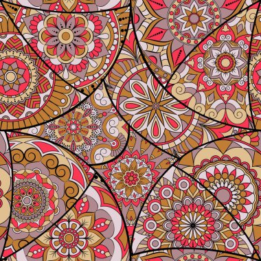 Dikişsiz Desen döşemesi mandalalar ile. Vintage dekor elementleri