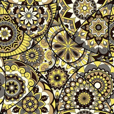 Dikişsiz Desen döşemesi mandalalar ile. Vintage dekor elementleri