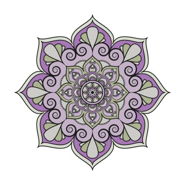 Çiçek mandalalar. Vintage dekoratif öğeler. Oryantal desen, 