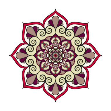 Çiçek mandalalar. Vintage dekoratif öğeler. Oryantal desen, 