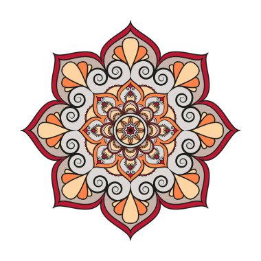 Çiçek mandalalar. Vintage dekoratif öğeler. Oryantal desen, 