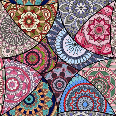 Dikişsiz Desen döşemesi mandalalar ile. Vintage dekor elementleri