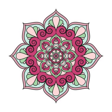 Çiçek mandalalar. Vintage dekoratif öğeler. Oryantal desen, 