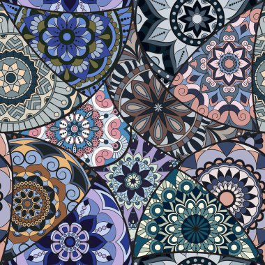 Dikişsiz Desen döşemesi mandalalar ile. Vintage dekor elementleri