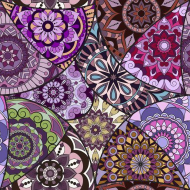 Dikişsiz Desen döşemesi mandalalar ile. Vintage dekor elementleri