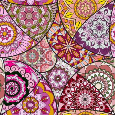 Dikişsiz Desen döşemesi mandalalar ile. Vintage dekor elementleri