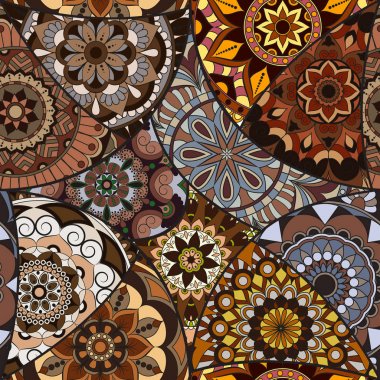 Dikişsiz Desen döşemesi mandalalar ile. Vintage dekor elementleri