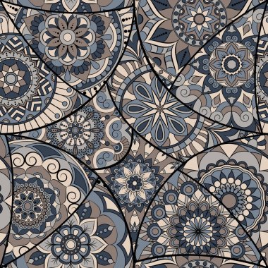 Dikişsiz Desen döşemesi mandalalar ile. Vintage dekor elementleri