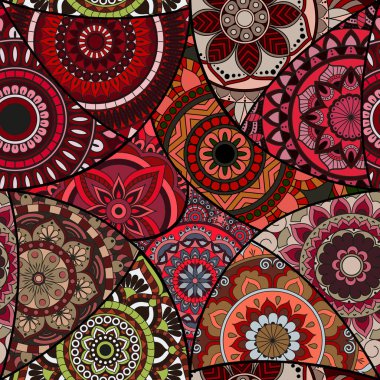 Dikişsiz Desen döşemesi mandalalar ile. Vintage dekor elementleri