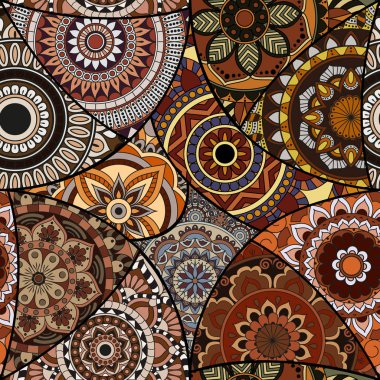 Dikişsiz Desen döşemesi mandalalar ile. Vintage dekor elementleri