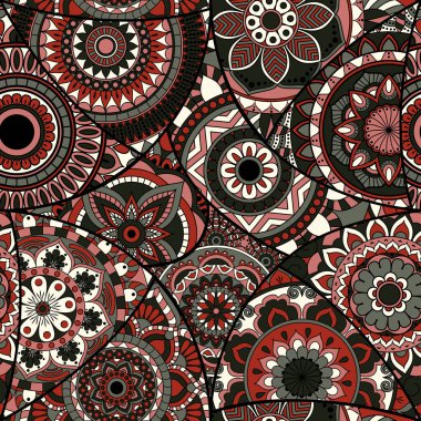 Dikişsiz Desen döşemesi mandalalar ile. Vintage dekor elementleri