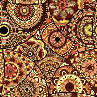 Dikişsiz Desen döşemesi mandalalar ile. Vintage dekor elementleri