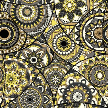 Dikişsiz Desen döşemesi mandalalar ile. Vintage dekor elementleri