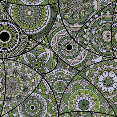 Dikişsiz Desen döşemesi mandalalar ile. Vintage dekor elementleri