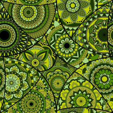 Dikişsiz Desen döşemesi mandalalar ile. Vintage dekor elementleri