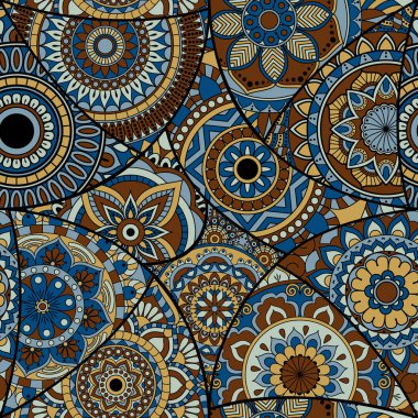 Dikişsiz Desen döşemesi mandalalar ile. Vintage dekor elementleri