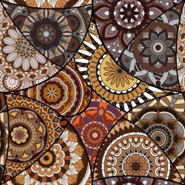 Dikişsiz Desen döşemesi mandalalar ile. Vintage dekor elementleri