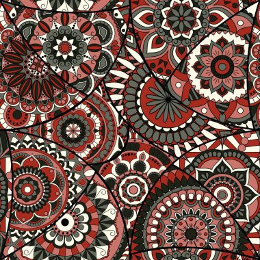 Dikişsiz Desen döşemesi mandalalar ile. Vintage dekor elementleri