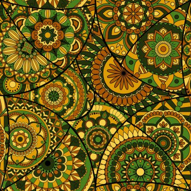 Dikişsiz Desen döşemesi mandalalar ile. Vintage dekor elementleri