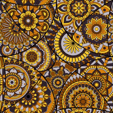 Dikişsiz Desen döşemesi mandalalar ile. Vintage dekor elementleri