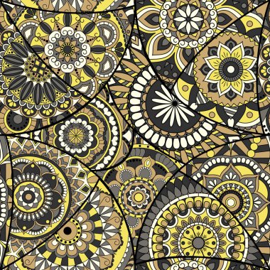 Dikişsiz Desen döşemesi mandalalar ile. Vintage dekor elementleri