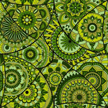 Dikişsiz Desen döşemesi mandalalar ile. Vintage dekor elementleri