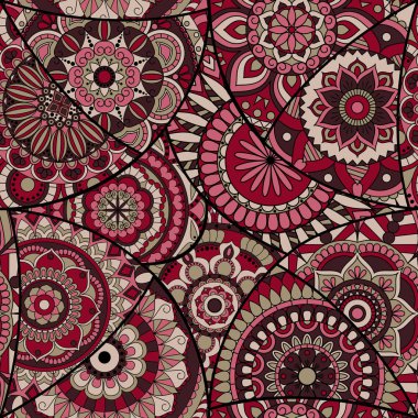 Dikişsiz Desen döşemesi mandalalar ile. Vintage dekor elementleri