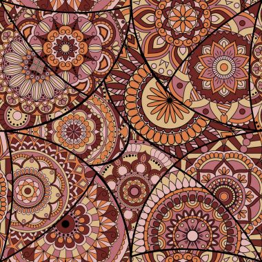 Dikişsiz Desen döşemesi mandalalar ile. Vintage dekor elementleri