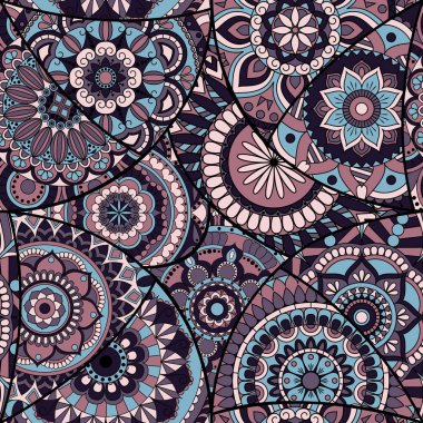 Dikişsiz Desen döşemesi mandalalar ile. Vintage dekor elementleri