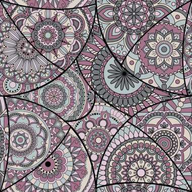 Dikişsiz Desen döşemesi mandalalar ile. Vintage dekor elementleri