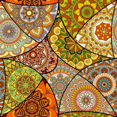 Dikişsiz Desen döşemesi mandalalar ile. Vintage dekor elementleri