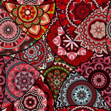 Dikişsiz Desen döşemesi mandalalar ile. Vintage dekor elementleri