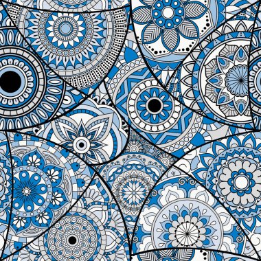 Dikişsiz Desen döşemesi mandalalar ile. Vintage dekor elementleri