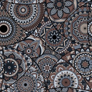 Dikişsiz Desen döşemesi mandalalar ile. Vintage dekor elementleri