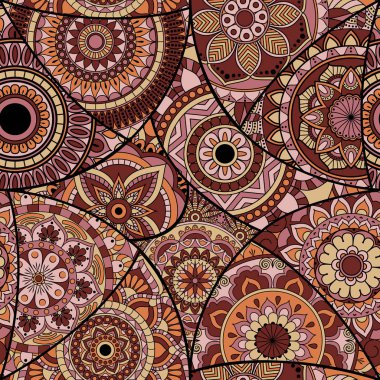 Dikişsiz Desen döşemesi mandalalar ile. Vintage dekor elementleri