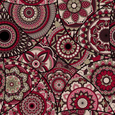 Dikişsiz Desen döşemesi mandalalar ile. Vintage dekor elementleri