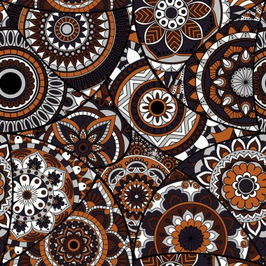 Dikişsiz Desen döşemesi mandalalar ile. Vintage dekor elementleri