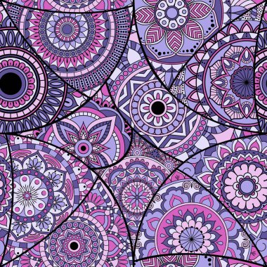 Dikişsiz Desen döşemesi mandalalar ile. Vintage dekor elementleri