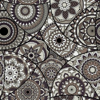 Dikişsiz Desen döşemesi mandalalar ile. Vintage dekor elementleri